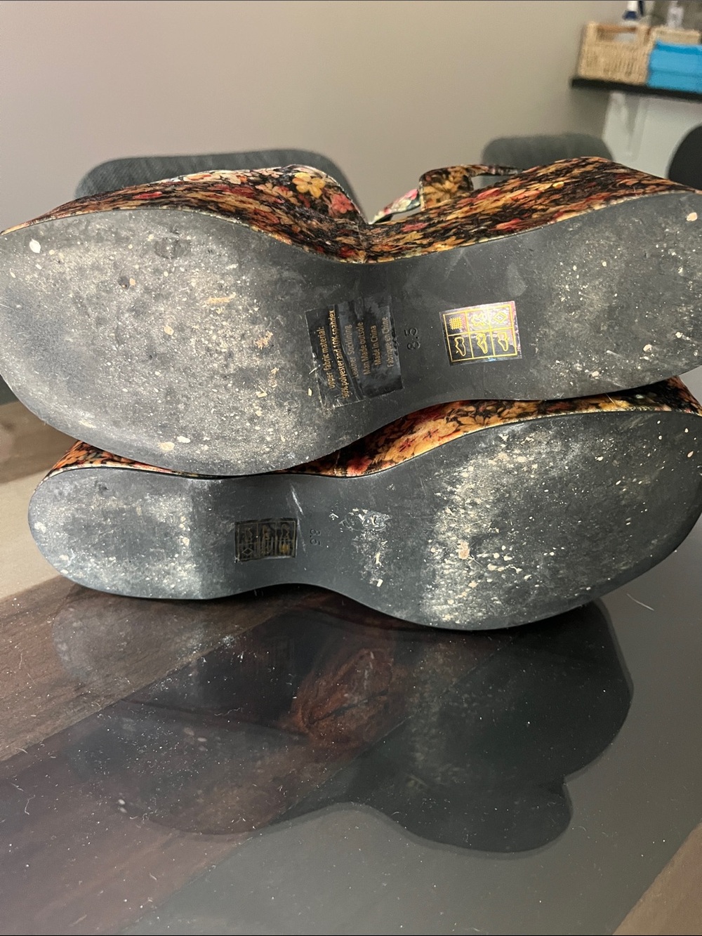 Jeffrey Campbell Floral Platform Clogs - Black Multicolor - Picture 4 of 6